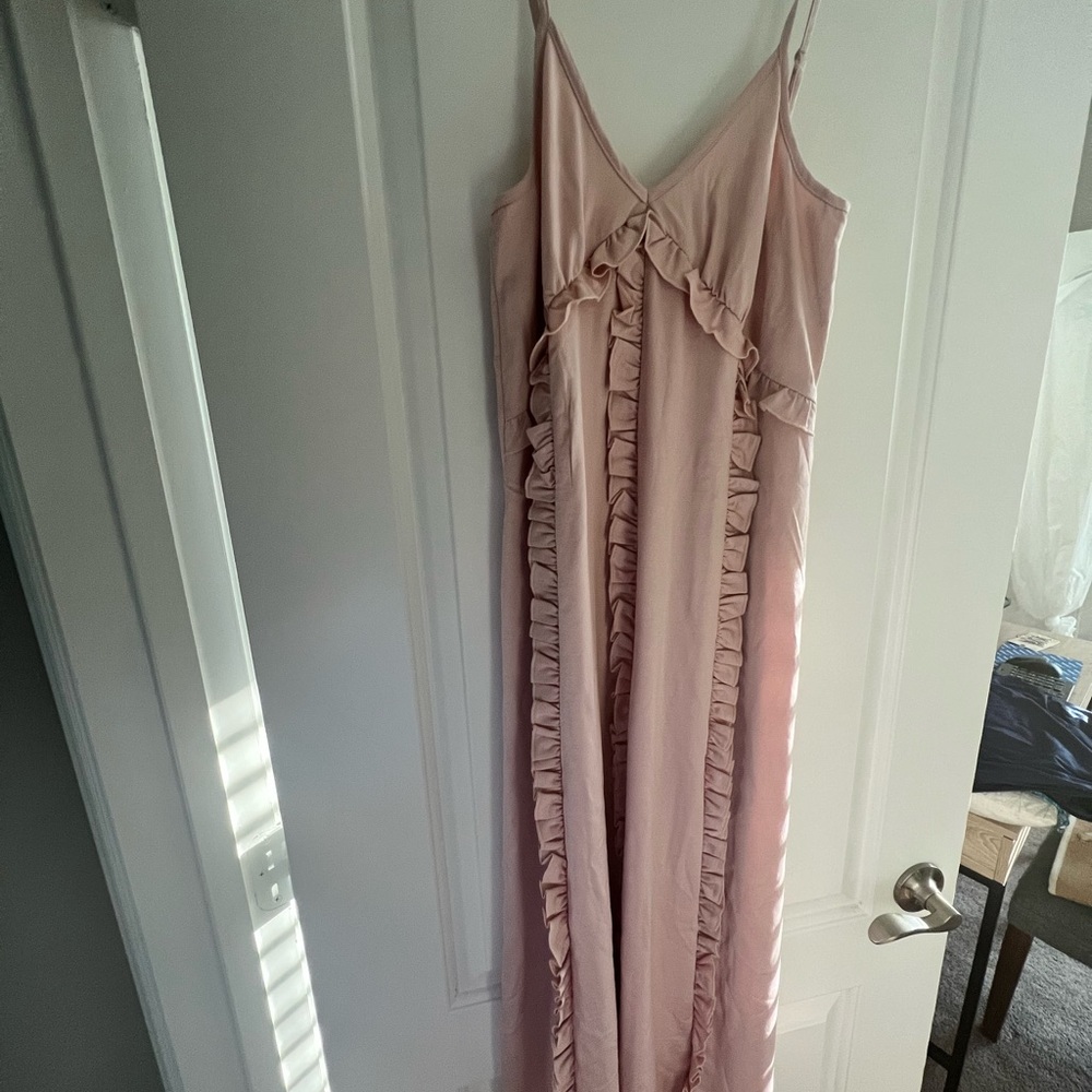 Light pink dress with ruffles- worn once